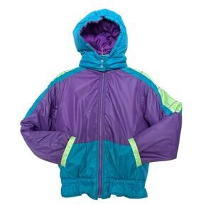 Vintage 1990s Aspen Extreme Colorblock Puffer Ski Jacket Youth XL